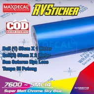 SKOTLET MAXDECAL BIRU 7600 - SM014 SUPER DOFF CHROME BIRU UKURAN 50CM X 100CM