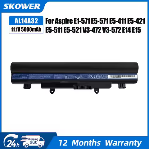 SKOWER 5000mAh al14a32 Battery For ACER Aspire V3-472 V3-572 E14 E15 Touch E5-421 E5-521 E5-551 E5-5