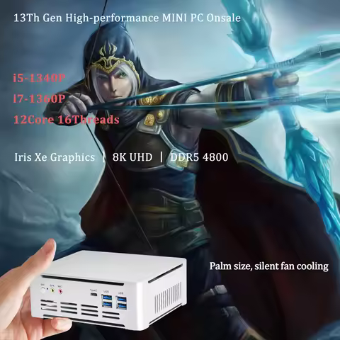 Newest IntelCore 13th Gen Mini PC i5-1340P/i7-1355U Intel Iris X win11 12Core 16Threads wifi6 DDR5 T