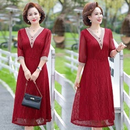 Middle-aged Mother Spring Dress Granny Wedding Dress Noble Middle-Aged Elderly Women's Clothing