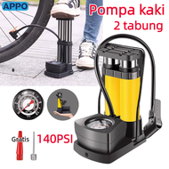 【APPO】Pompa Kaki 2 tabung Pompa Injak Portable Foot Pump Pompa Angin Ban Sepeda Motor Bola Basket Futsal Volly Pompa Kasur Bantal Renang Angin Portable POMPA ANGIN TABUNG KOMPA RODA BAN SEPEDA MOTOR