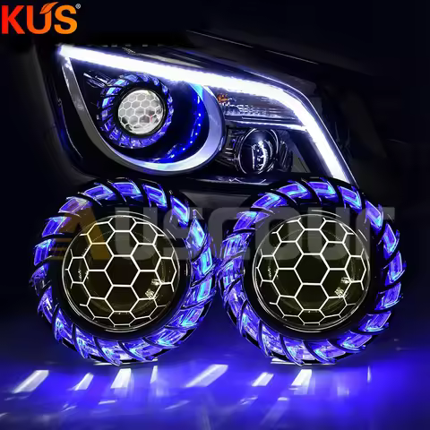 2.5inch Honeycomb Bi xenon hid Projector lens led day running white angel eyes H1 H4 H7 retrofit car