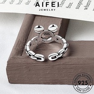 AIFEI JEWELRY 925 Adjustable Korean Women Perempuan Accessories For Original Perak 純銀戒指 Sterling Cincin Ring Silver Mickey R1370