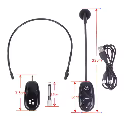1Set TT123 2.4G Headset Wireless Microphone Transmitter Universal Teaching Amplifier Audio Earhook M