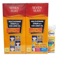 Seven Seas Multivitamin Syrup With Cod Liver Oil 500mlx2 FOC Cebion Vitamin C