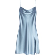 พรางหุ่น สั้น ผ้าไหม สลิป ฤดูร้อน เซ็กซี่ Mulberry ผ้าไหม อะโวคาโด สีเขียว สี ไม่มีสาย Chemise เดรส 