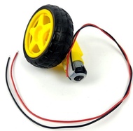 ชุดมอเตอร์เกียร์พร้อมล้อยาง สำหรับรถหุ่นยนต์ (TT Motor with Wires and Wheel Kit) TT Wheel Kit