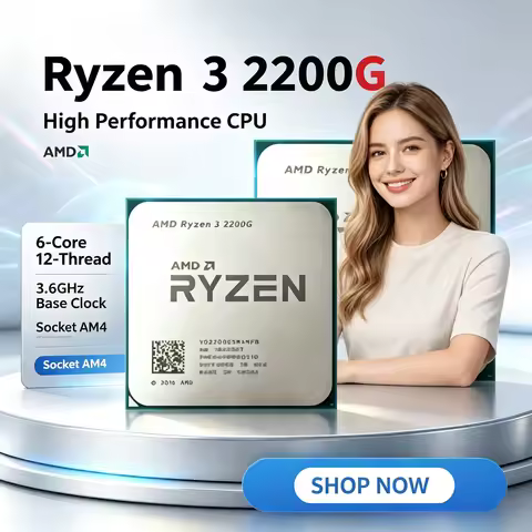AMD Ryzen 3 2200G Used R3 2200G 3.5 GHz Zen 0.014 Quad-Core Quad-Thread CPU YD2200C5M4MFB Socket AM4