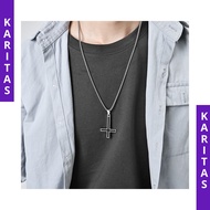 CROSS NECKLACE PETRUSST (REVERSIBLE TRIANGLE) ANTI-RUST CROSS NECKLACE/ GOLD CROSS NECKLACE/ ROPIA C