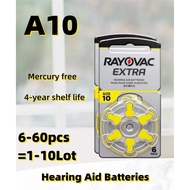 6-60PCS Hearing Aid Batteries 10 Rayovac Extra Battery A10 10A PR70 10 High Performance Zinc Air Bat