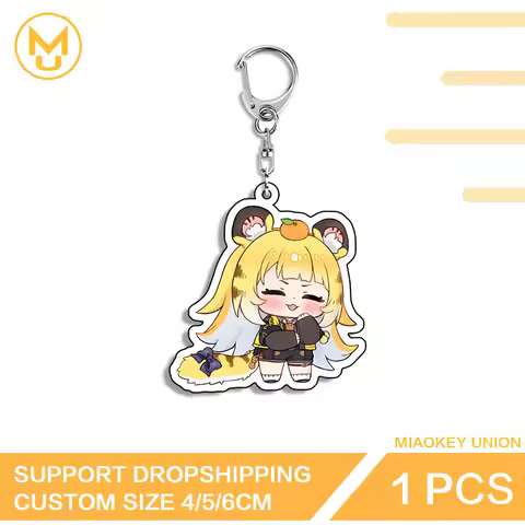 Ju Fufu Lovely Waifu Yellow Style Artistic Naughty Exclusive Design Double Sided Key Chains Elf Like