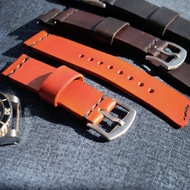 🇭🇰 順豐包郵 ✅ 19mm 20mm 21mm 22mm 23mm 24mm 真厚牛皮(3.5mm) 錶帶 Saddle Leather Straps 適用 : Panerai Omega Seam