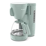 Moulinex Filter Coffee Maker, 1.25 L, Permanent Filter, Large Front Water Tank, Rotating Filter Holder, Wide Handle, Drip Stop, Keep Warm Function, Eucalyptus Morning FG2M1310