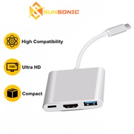 BJX-T301 3in1 Type-C Docking Station to HDMI 4K USB3.0 PD Charging USB C HUB For Laptop Phone Tablet