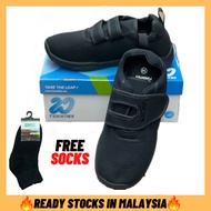 ID 208 TWENTIES【READY STOCK】NEW DESIGN KASUT SEKOLAH HITAM/BLACK SCHOOL SHOES B BEST 黑校鞋 SIZE 29-36 