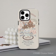 Retro Bear Compatible For IPhone16 15 14 13 12 11 Pro Max X XR Xs Max 8 7 6s Plus SE 2020 Film 2-in-