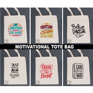 [SG] Motivational Cotton Canvas Tote Bag | Reusable Bag | School Bag |  Canvas Bag, children's day gift
