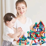 Kids Magnetic Stick Balls Building Toy Blocks With Storage Box 3D Geometry Learn Sensory Constructio