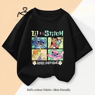 Lilo And Stitch Printed Tshirt For Kids | Ready Stock | Tshirt Budak Lelaki | 100% Cotton | Premium 