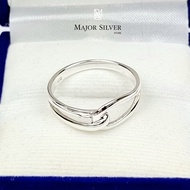 แหวนคล้องกัน / แหวนเงินแท้925 แหวนแฟชั่น สไตล์อินเทรน แหวนเงินเกลี้ยง แหวนเงินแท้100 Major silver