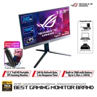 ASUS ROG Strix XG17AHP Portable USB Type-C Gaming Monitor – 17.3-inch, IPS, FHD (FullHD, 1920x1080), 240Hz(Above 144Hz), Adaptive-sync, Non-Glare, USB-C, Micro-HDMI, Built-in battery for laptop, camera, console, ROG Tripod, ROG Bag, Smart cover, Eye care
