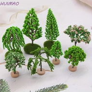 HUIMAO Fake Trees, Artificial Moss Rocks/Wooden Base Plastic Model Trees, DIY Crafts Simulation Natu