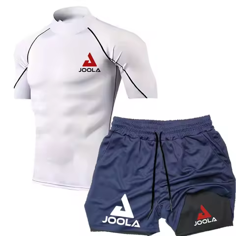 JOOLA Heavy Quality Men's Gym Fitness Clothes+Shorts Set for Arm, Chest, and Abdominal Strength Trai