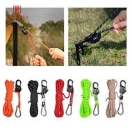 HILABEE 4mm Tent Guy Rope with Pulley Length 4M Wind Rope with Self Locking Adjuster