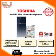 Toshiba 661L 2 Doors Fridge | Auto Ice Maker | GR-AG66MA(GG) | 2 Years General Warranty | 12 Years C