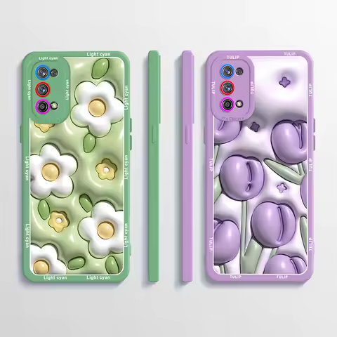 Case For Realme 7 Pro Case Soft TPU Matte Shockproof Flowers Cover For Oppo Realme 7 Pro 7Pro Phone 