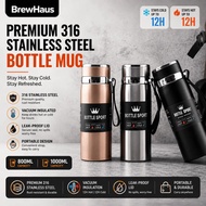 【Brew Haus】800ml 1000ml Thermos Tumbler Vacuum Flask SUS 316 Stainless Steel Bottle Cup 316 Vacuum F