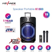 Speaker Meeting Bluetooth Salon Advance K1503  Speaker Aktif 15" Gratis 2 Mic