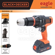 Black & Decker EVO185B1-B1 18/20V Multi Tool, Hammer Drill, Sander, Jig Saw Adaptor ( EVO185, Replac