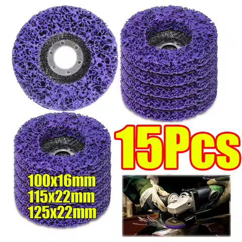 1-15Pcs Coral Disc Poly Strip Disc 100/115/125mm Diamond Grinding Wheel Rust Removal Clean for Angle