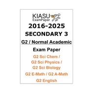2016-2023 2024 Secondary 3 Sec 3 G2 Normal Academic NA A E Math English Science Chemistry Physics Bi