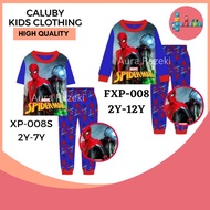 [2Y-12Y] Caluby Spiderman Kids Pyjamas Baju Tidur Sleepwear Summer Pyjamas Kids Boy Clothes Homewear