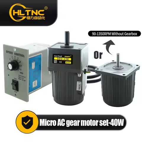 40W Micro AC Motor 110v 220v Single Phase Asynchronous Motor Gear Motor 12mm Motor Shaft+ Speed Cont