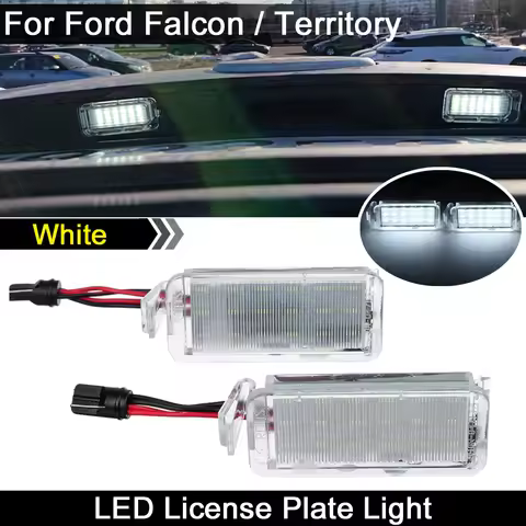 2Pcs For Ford Falcon BA BF XR 6/8 2003-2008 Territory SX/SZ Car Rear White LED License Plate Light N