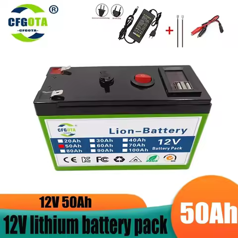 New 18650 3S6P 12V 50Ah Lithium Battery Pack,Built-in 30A BMS,For Solar Energy Electric Vehicle Li-i
