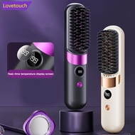 LOVETOUCH Portable LCD Wireless Straight Hair Comb Design Rechargeable Comb Straightener and Non Dam