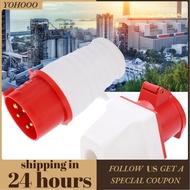 yohooo 16A 5Pin Industrial Plug  Wall Mount Socket 3 Phase 220?380V/240?415V 3P+N+E Supplies for Che