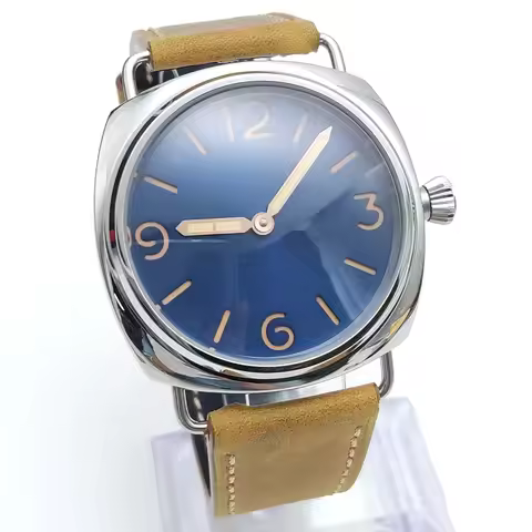 7 Colors 17Jewels 6497 Manual Mechanical Watch 45mm Blue No Logo Dial Luminous Manual Winding Watch