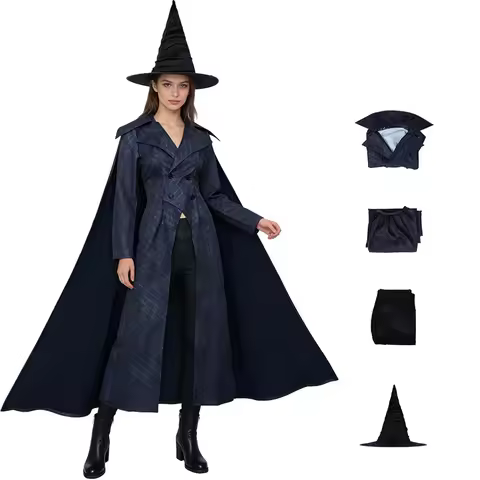 Elphaba Cosplay Costume Black Dress with Hat for Halloween Party