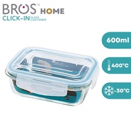 Bros Home "Click-In" Glass Container - Rectangle 600ML