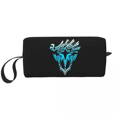 Monster Hunter World Iceborne Logo Pencil Case for Studen Pen Box Pencil Bag Stationery Supplies Wom