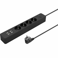 C53 Te rich Extension Cable Multiple Sockets 4 AC Outlets EU Surge Protector 4 USB Ports