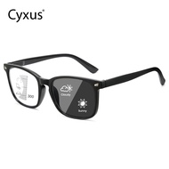 Cyxus reading glasses for men women 3in1 photochromic glasses blue light glasses clear lens with pow