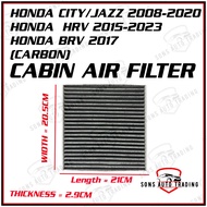 HONDA CITY 2008-2020 / JAZZ 2008-2014 / HRV 2015 / BRV 2017 CABIN AIR FILTER (CARBON)- 80292-TG0-W02