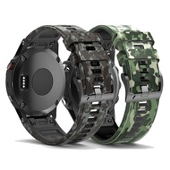 26mm 22mm Rubber Camouflage Band Silicone Wristband Quick Fit Strap For Garmin Fenix 7X 7 6X 6 Pro 5X 5 Plus 3 3HR 2 Instinct 2 2X