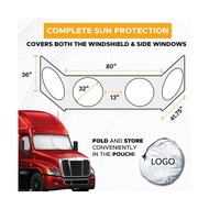 Hot Sale240T Polyester Cloth Large Truck Double Circle Folding Sunshade with Velcro for Truck Windsh